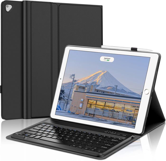 Étui Avec Clavier Bluetooth Amovible Pour IPad Pro 12.9" 1ère/2e Génération (2015/2017) - Noir