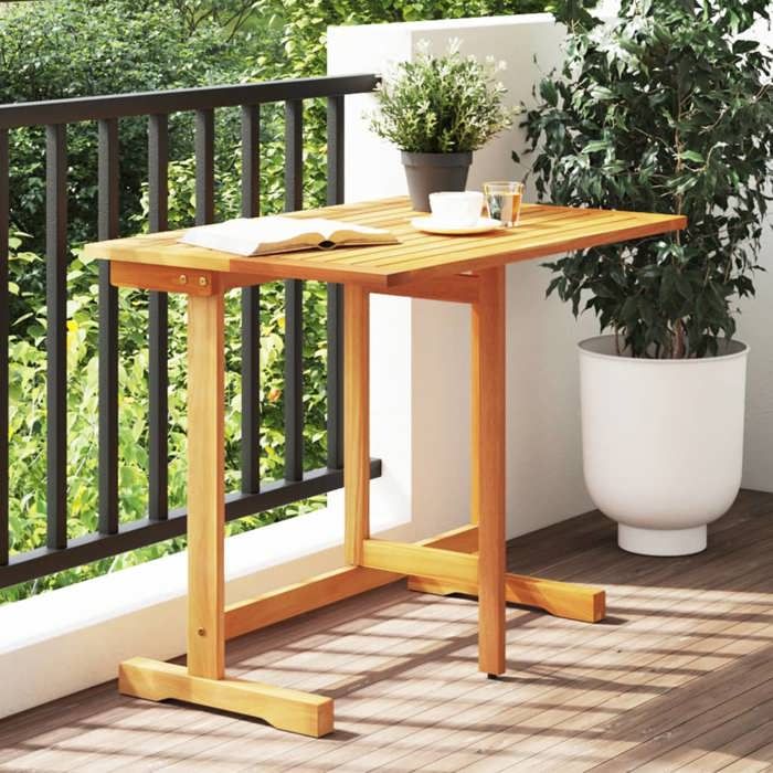 vidaXL Table pliable de balcon 90x60x72 cm bois dacacia solide table table de patio table de pique nique table 364897