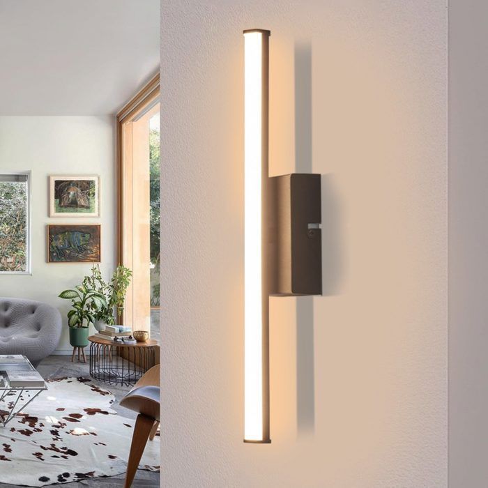 NETTLIFE Applique murale - 34 cm 6W - Noir - LED intégrée 3000K - Scandinave