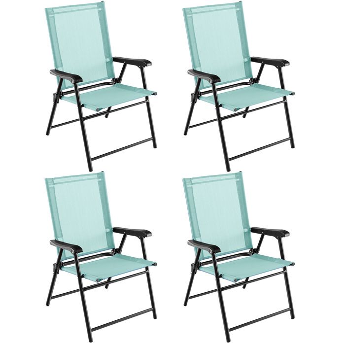 COSTWAY Lot de 4 Chaises Pliantes de Jardin Tissu Résistant aux Intempéries sans Assemblage pour Jardin Cour Piscine Vert COSTWAY Lot de 4 Chaises Pliantes de Jardin Tissu Résistant aux Intempéries sans Assemblage pour Jardin Cour Piscine Vert