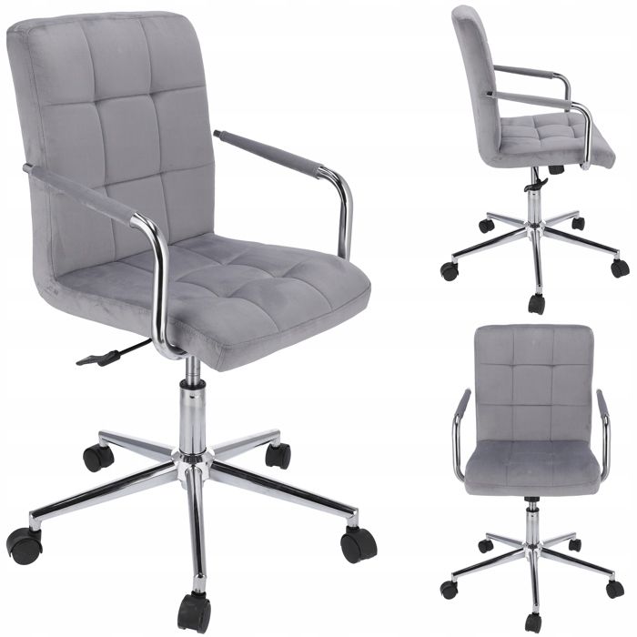 Chaise QUATRO en velours gris