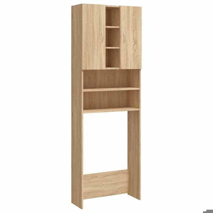 Meuble pour machine à laver-Meuble pour WC Chêne sonoma 64x255x190 cm ZLH•591123373