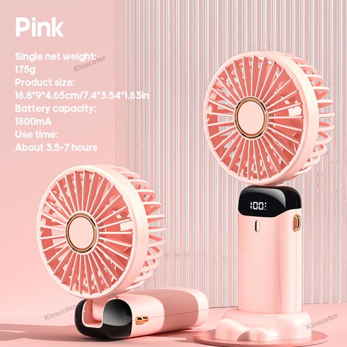 Ventilateur portable Bounty© de poche 1800mA mini ventilateur réglable en 5 vitesses pliable à 90° ROSE - Bounty©