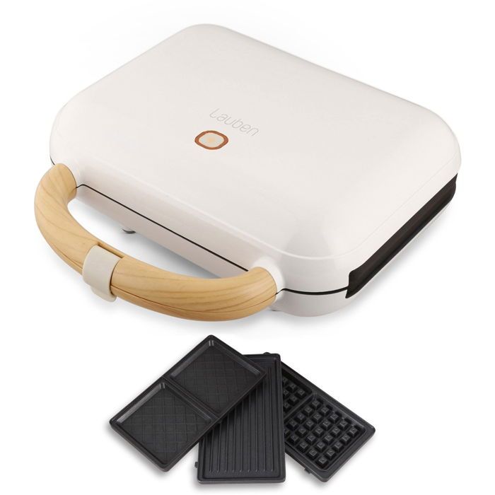 Grille-pain 3en1 - LAUBEN - Sandwich Maker - 900 W - Plaques amovibles - Blanc et brun