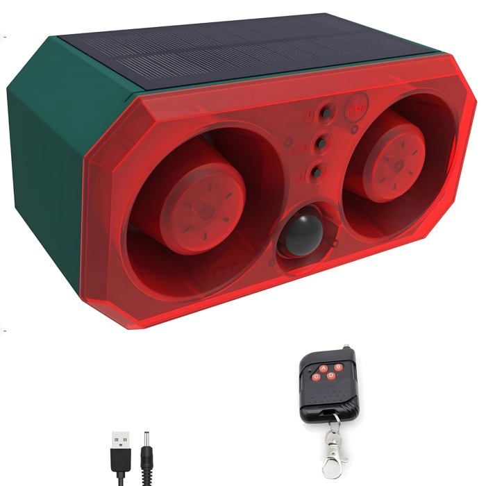 Meilleurs prix pour Alarme solaire extérieure avec détecteur de mouvement : Comboss aboiement de chien détecteur de mouvement sonore daboiement