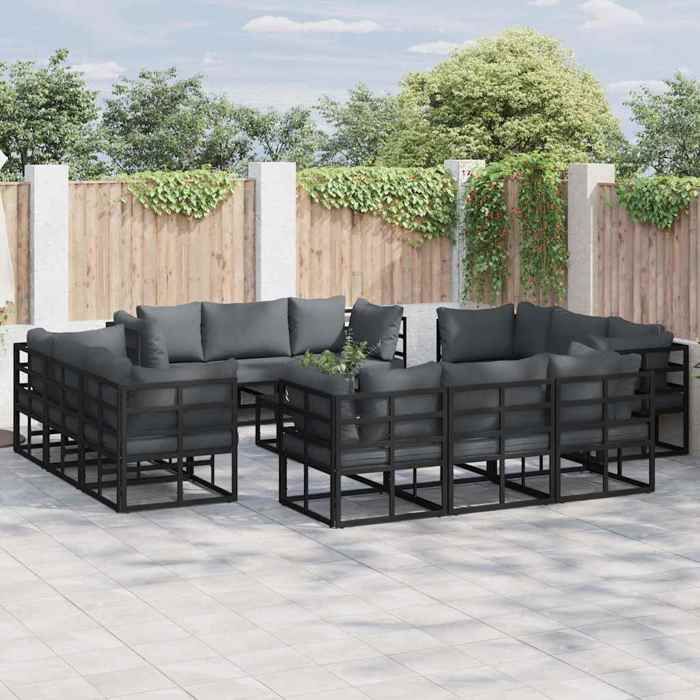 vidaXL Ensemble de canapé de jardin 13 pcs Métal - vue 2