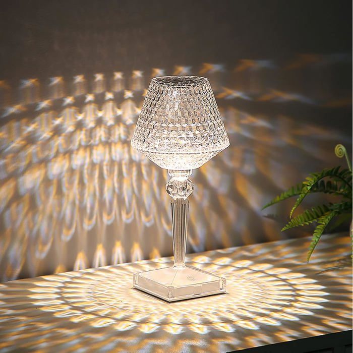 3 Couleurs Lampe Chevet Tactile Cristal Lampe de Chevet Led Rechargeable pour Chambre Salon Restaurant Bar Salon
