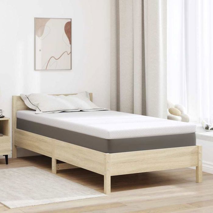 Surmatelas mémoire de forme Vidaxl 90 x 190 x 7 cm - housse jacquard polyester blanc