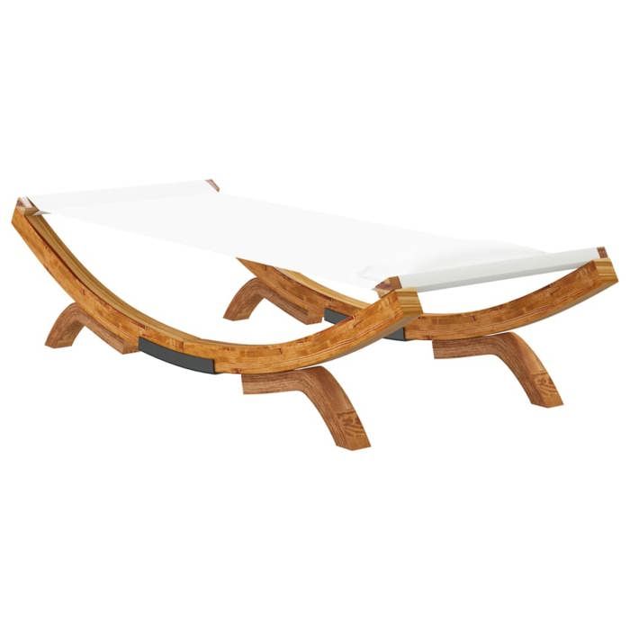 Sale 2026 Lit de repos extérieur - burke - 1-personne - 100x1885x44 cm Bois courbé massif Crème Cc1