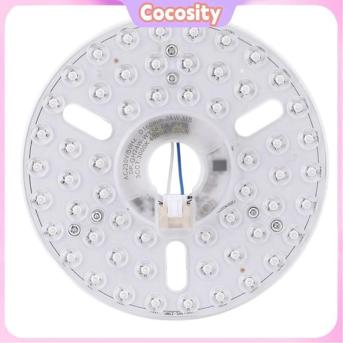 Cocosity Kit dÉclairage LED pour Ventilateur de Plafond - Panneau Magnétique 6.3 24W Dimmable 3CCT (3000K / 4000K / 6000K) 230V - Cocosity