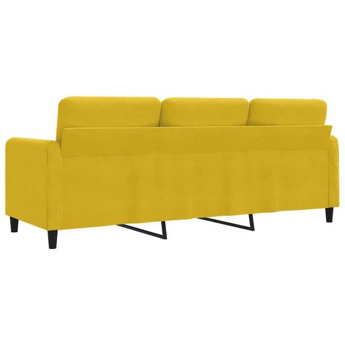 BURKE@ Sofa salon à Trois places - Canapé TRIPLE - Cadre solide - Jaune 180 cm Velours SS1060