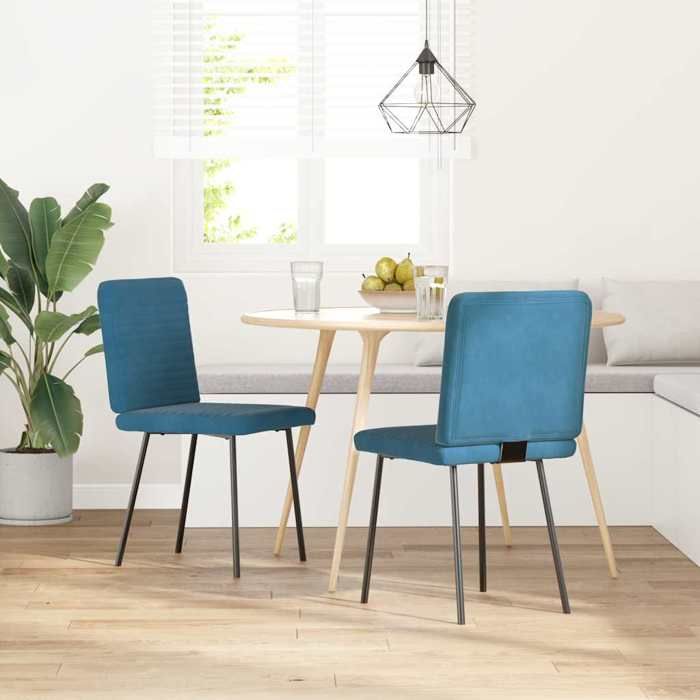 Saison Soldes Ensemble Chaises à manger lot de 2 - SARAZYJ - desgin ergonomique - Bleu Velours MM2737