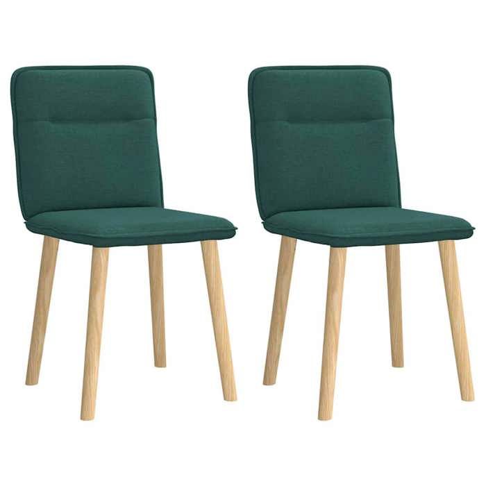 NEW 2026 Chaises à manger lot de 2 Chaises de Cuisine/BUREAU vert foncé tissu 45x54x86 cm L706