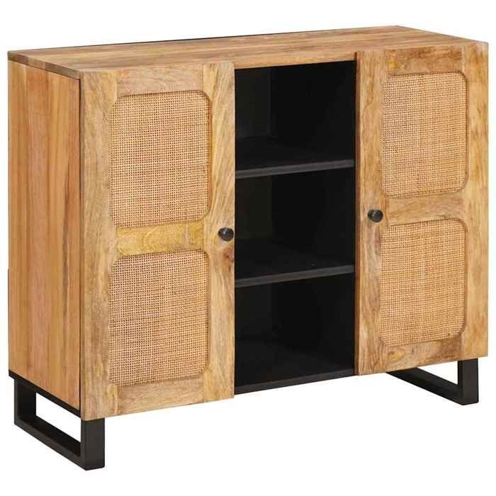 NEW 2026 Haut Armoire rectangulaire 1 PC Cabinet/Commode salon Marron 90x33x75 cm Bois de mangue massif L5512