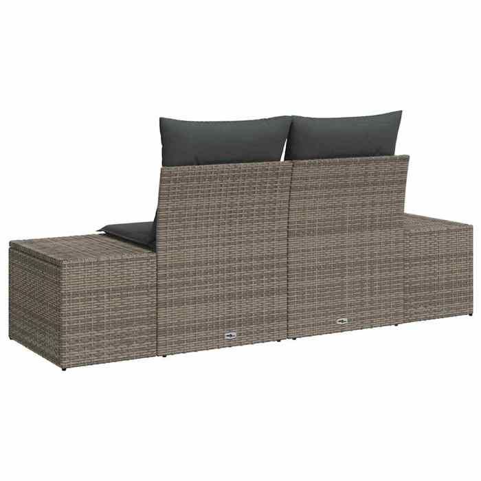 Canapé de jardin - moderne - MEUBLE JARDIN - Gris 123x62x69 cm polyrotin CC282