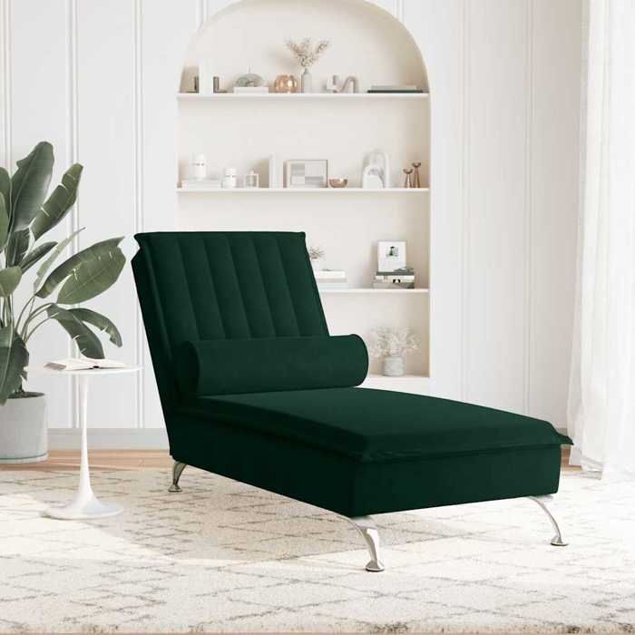 Sale juilletChaise longue - vidaXL - velours - vert foncé - charge max. 110 kg - 137 x 56 x 75 cm gkl27z