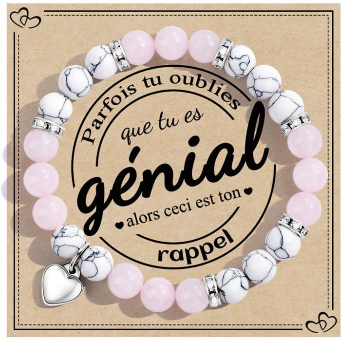 Idee Cadeau Femme Bracelet Pierre Naturelle Pendentif Cœur Pomme Ange Cadeau Femme Pour Meilleure Amie Soeur Nièce Collègues[PP192]
