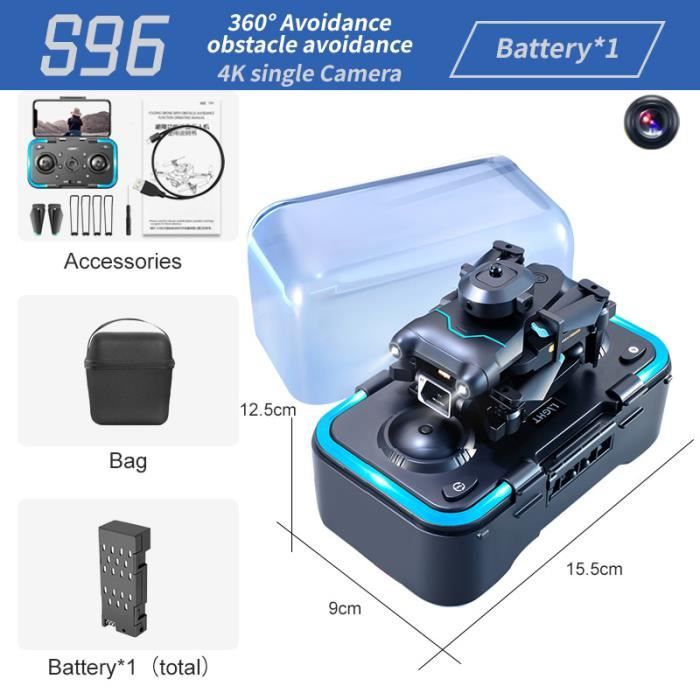 Noir-4K-Bag-1B - Mini Drone S96 4k Professionnel Pliable À Hauteur Fixe ...
