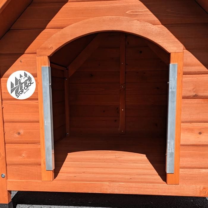 Meilleurs prix pour Cornières en aluminium anti-morsure pour niche chiens - Stop Croc - Taille petit - Extérieur - Blanc - Gris