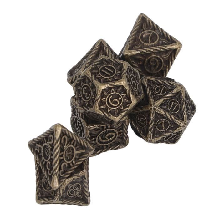 Jeu de dés en métal - SURENHAP - 7 pièces - Motif polyédrique exquis
