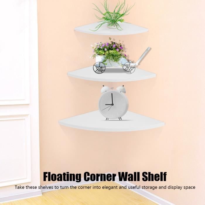 Petites étagères d/'angle sculptées Chambre à Coucher Genericer Étagère d/'angle Blanche à 3 Niveaux Support Debout pour Plantes pour Petits espaces Salle de Bain unité de Rangement