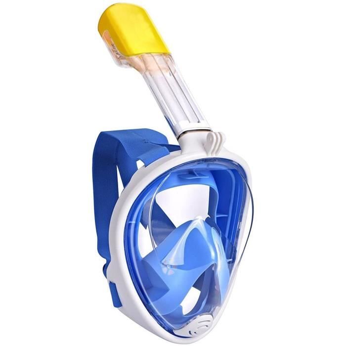 Masque de plongée intégral avec vue à 180° avec tuba avec design panoramique compatible avec caméra de sport, masque de plongée avec technologie anti-buée et anti-fuite pour adultes et enfants (noir Masque de plongée intégral avec vue à 180° avec tuba avec design panoramique compatible avec caméra de sport, masque de plongée avec technologie anti-buée et anti-fuite pour adultes et enfants (noir