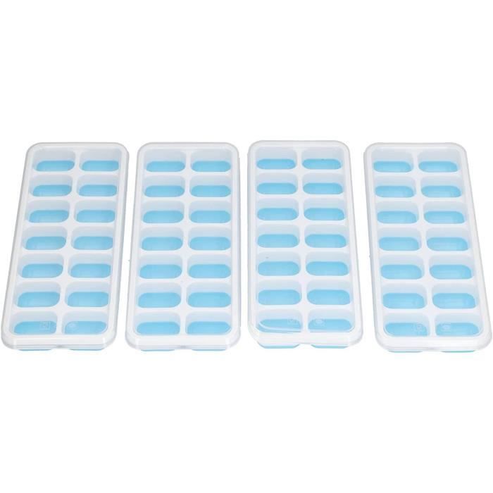 Moule à Glaçons Cylindrique Silicone Avec Couvercle – Lot 2 (Bleu + Bleu) – Glaçons Parfaits Pour Cocktails & Boissons