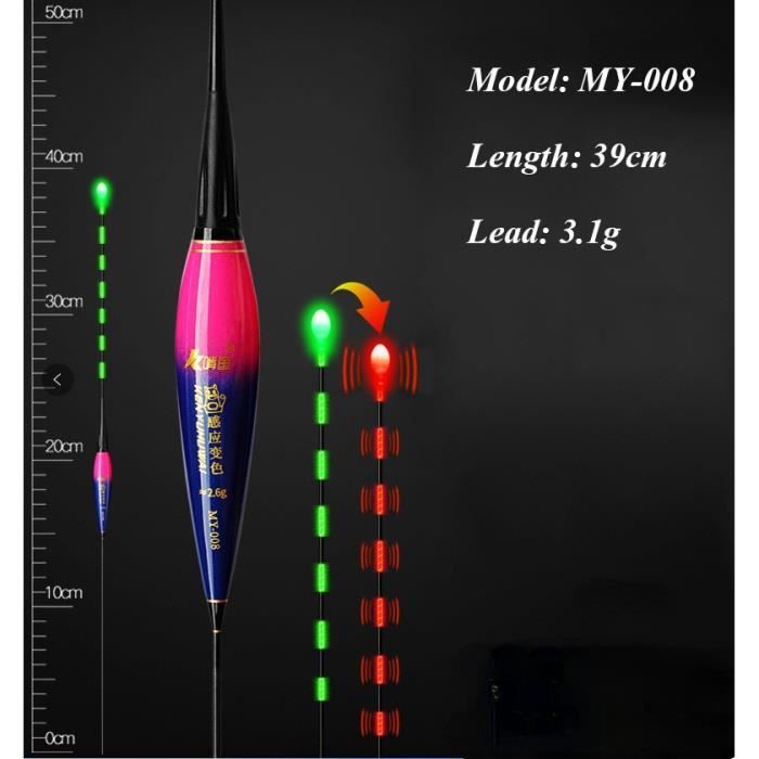 Lot De 3 Flotteurs LED Intelligents – Changement De Couleur (vert/rouge) Sur Touche, Détection Gravité, Pour Truite, Carpe, Perche