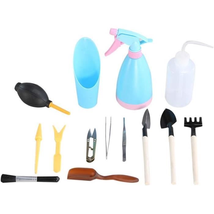 Kit De Jardinage 6 Pièces Pour Plantes Grasses - Avec Pots Réglables Et Outils - Vert