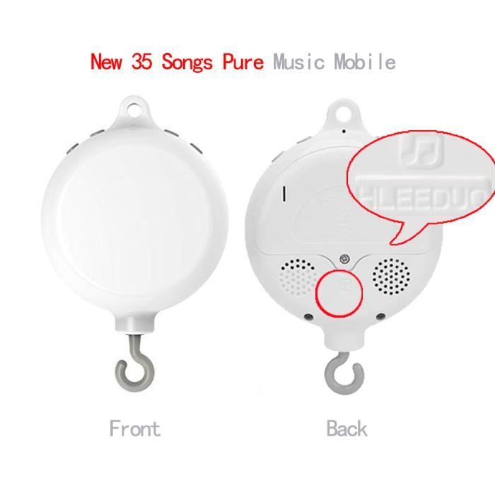 Boîte à Musique Mobile Pour Lit Bébé - 35 Berceuses, Télécommande - Jouet Rotatif à Accrocher - Pour Nouveau-nés