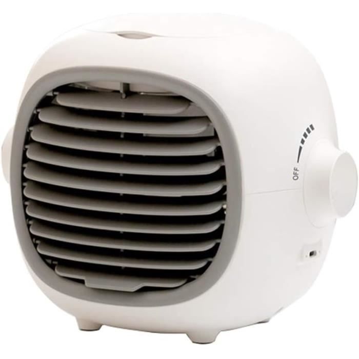 Ventilateur De Climatiseur Portable, Ventilateur De Climatiseur Par Evaporation Mini Usb Ventilateur De Bureau Personnel Rechargeable Sans Fil 10 000 Mah Silencieux A 3 Vitesses Pour Bureau Salon