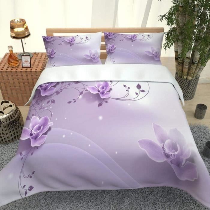 Ensemble De Housse De Couette 3D Fleur De Pivoine Housse De Couette