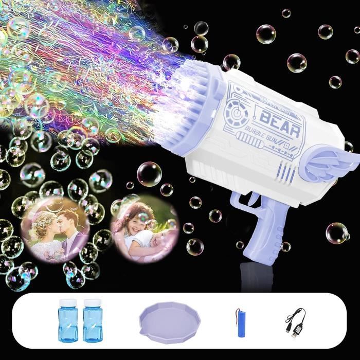 Machine à Bulles, Unicorn Pistolets à Bulles de Savon pour Les Enfants, Jeux Exterieur Enfant, Pistolet a Bulle pour Enfants 1 2 3 4 5 6 Ans, Jeux De Jardin (Rose