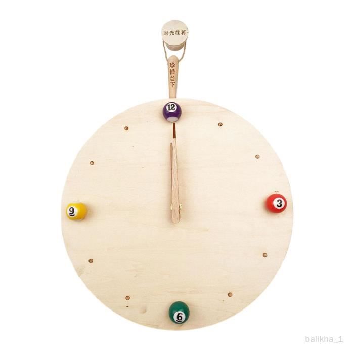 Horloge Murale Billard 30,5cm - Décoration Originale Avec Boules De Billard à La Place Des Chiffres
