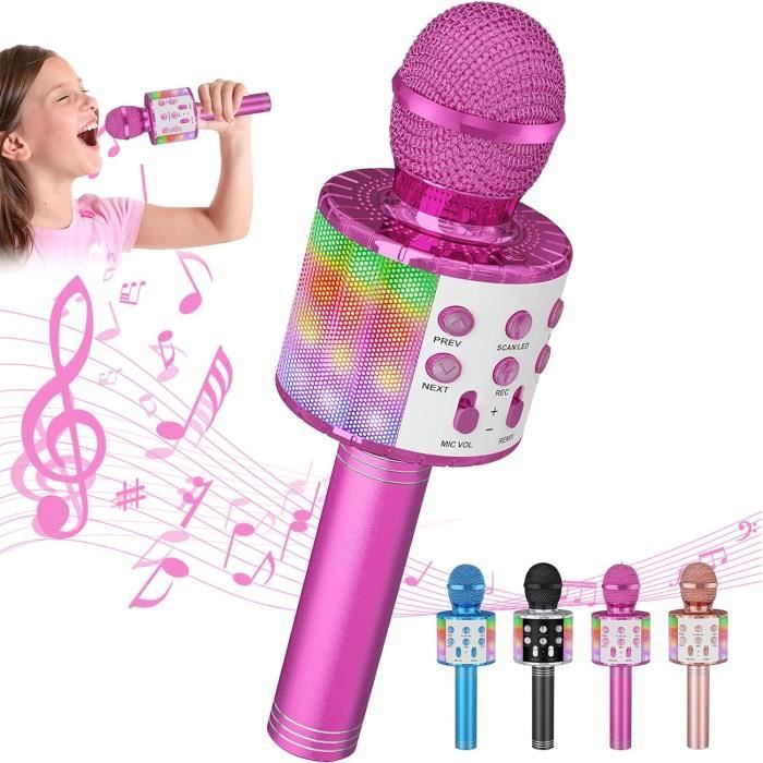Micro Karaoke, Micro Enfant pour Chanter, Microphone Bluetooth Karaoké