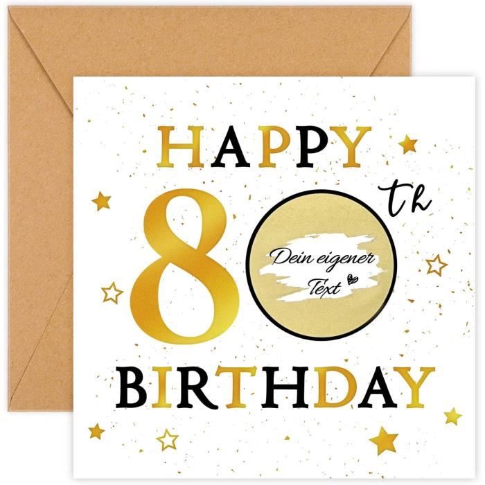 Carte D'Anniversaire 80 Ans - The Best Card Company - Amusante "Big Day 80" - Avec Enveloppe - 12,7 X 17,8 Cm - Papier Recyclé