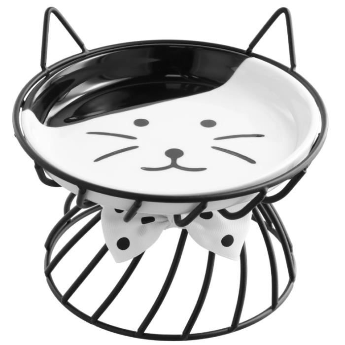 Gamelle Surelevee pour Chat Ceramique Gamelle pour Chat Surélevée avec Support en Métal Gamelle Chat Surélevée Gamelle Chat