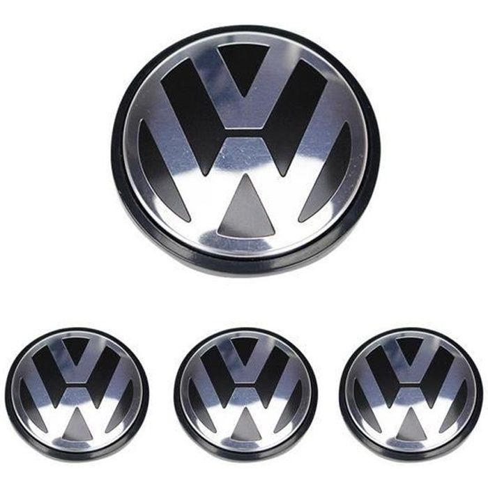 Lot de 4 caches moyeux centre roue VW pour Volkswagen 65mm ref. 3B7 601 171