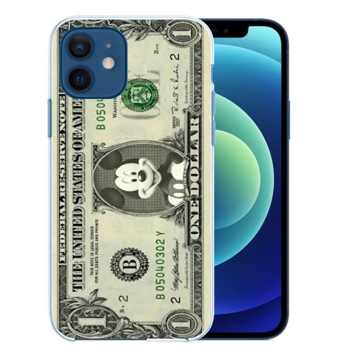 Coque pour iPhone 12 - Dollars Mickey. Accessoire telephone