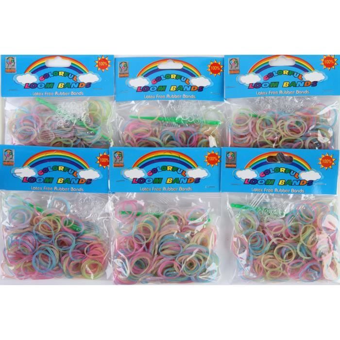 Élastiques Rainbow Loom Rose à Paillettes - Lot Avec 300 élastiques Et 12 Fermoirs - 2