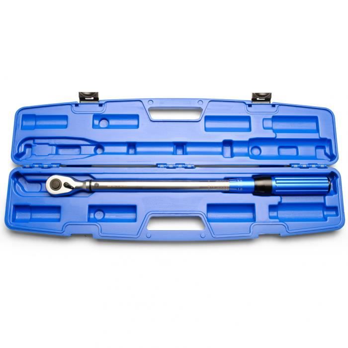 HASKYY Clé Dynamométrique 1/2" 40-220 Nm + Douilles 17/19/21/23 Mm + Cardan + Rallonge - Précision Moto Voiture Quad