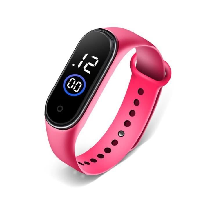 Montre Digitale Femme Sport Rose Silicone - Électronique Quartz - Neuf Sans étiquette