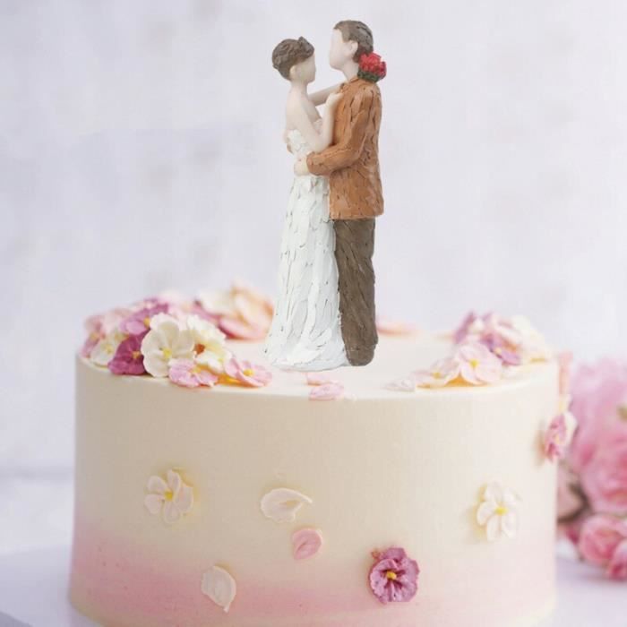 Mariage Gateau Topper Resine Mariee Et Marie Couple Figurine Decoration Artisanat Cadeau Ornements Chateau Pour Le Mariage Cdiscount Maison