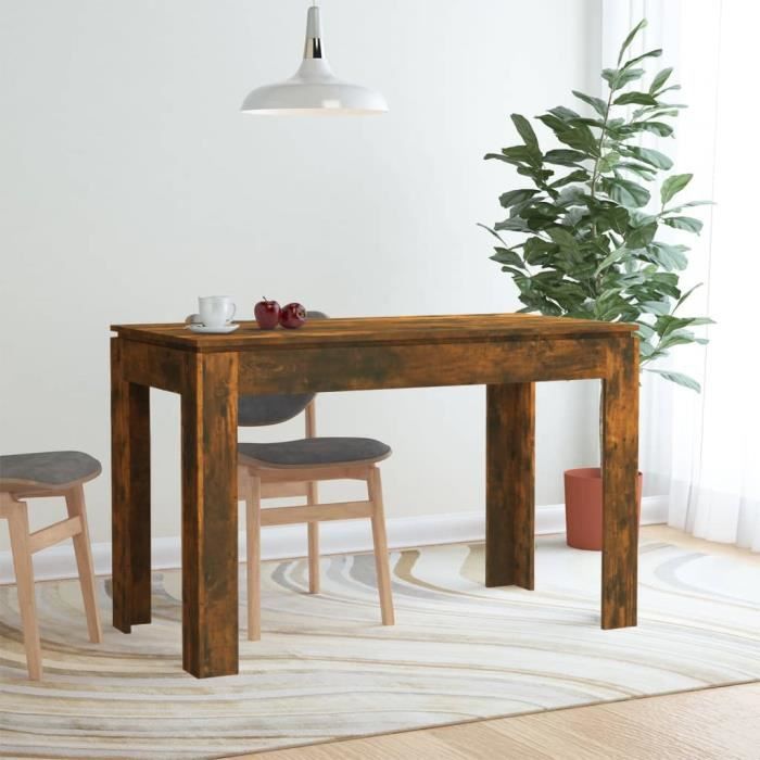 (90992) table à dîner chêne fumé 120x60x76cm bois d'ingénierie - table salon,cuisine contemporain poids 24