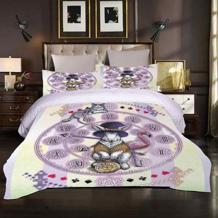 Housse de Couette Parure de lit avec 2 taies d'oreiller Ensemble de