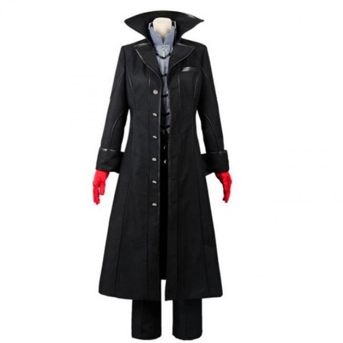 Persona 5 Joker Personnage Principal Hero Male Costume Noir Veste Chemise Pantalon Vetements Uniforme Cosplay Avec Des Gants Rouges Cdiscount Pret A Porter