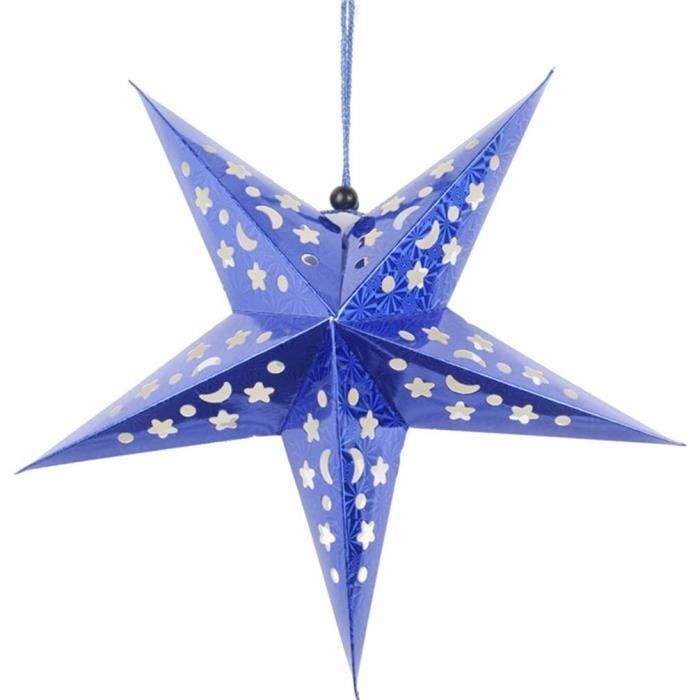 Lot De 2 étoiles En Papier Lumineuses LED 45 Cm - Décoration Suspendue Pour Noël, Mariage, Fête - 12