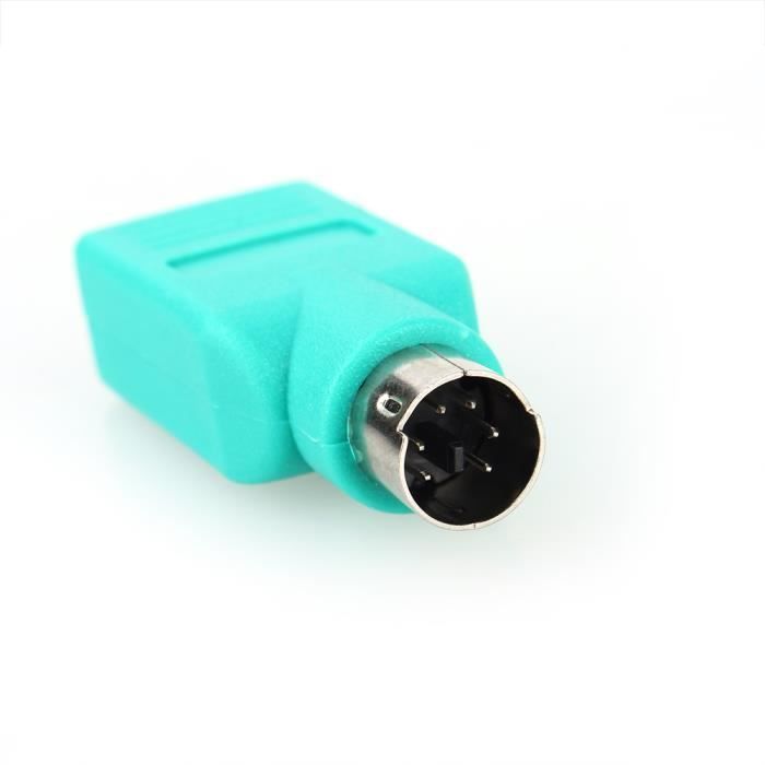 Adaptateur Convertisseur Pour Clavier Souris Mouse-PS-2 Femelle Vers USB Male -TUN