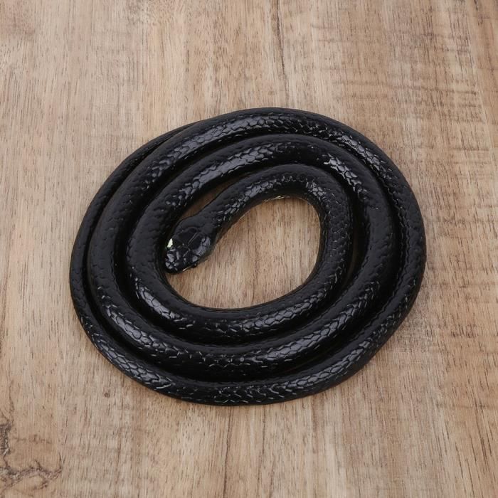 Simulation de serpent noir et jaune, petit serpent en caoutchouc souple, jouet tout efayant en plastique / Jouets fantaisie et gag