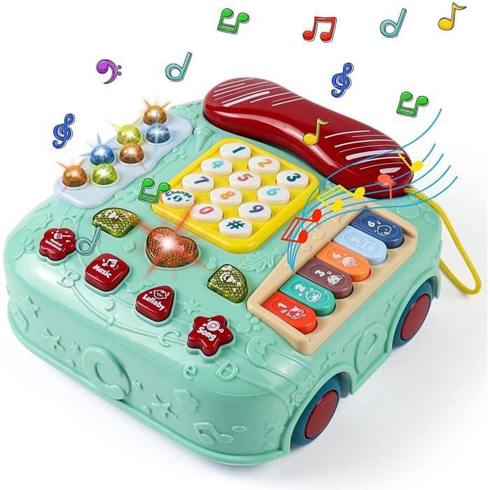 Jouet Bebe 5 En 1 Jouets Interactifs D Apprentissage De La Musique Jouet De Clavier De Piano Et Telephone Jeu Educatif Enfant Cdiscount Jeux Jouets